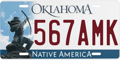 OK license plate 567AMK