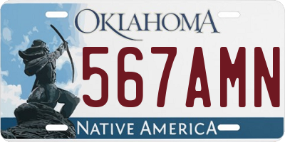 OK license plate 567AMN