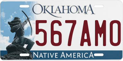 OK license plate 567AMO
