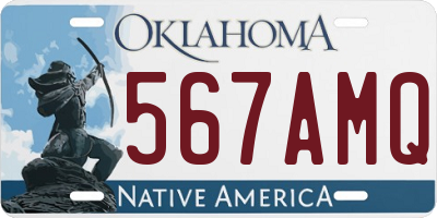 OK license plate 567AMQ
