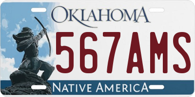 OK license plate 567AMS