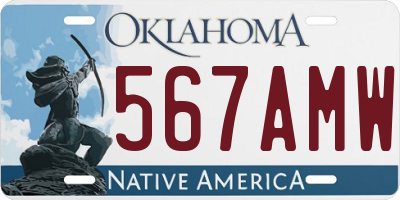 OK license plate 567AMW