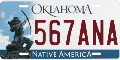 OK license plate 567ANA