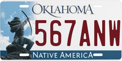 OK license plate 567ANW