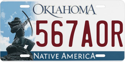 OK license plate 567AOR
