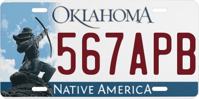 OK license plate 567APB