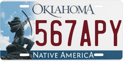 OK license plate 567APY