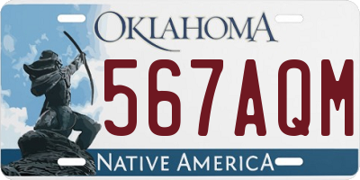 OK license plate 567AQM