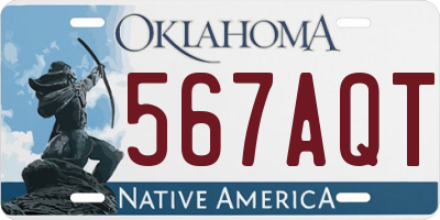 OK license plate 567AQT