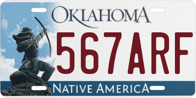 OK license plate 567ARF