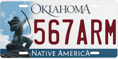 OK license plate 567ARM