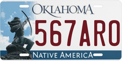 OK license plate 567ARO