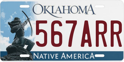 OK license plate 567ARR