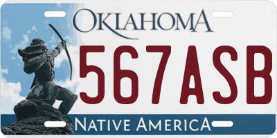 OK license plate 567ASB