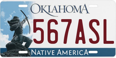 OK license plate 567ASL