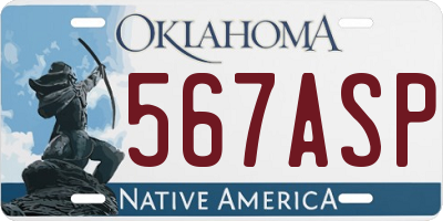 OK license plate 567ASP