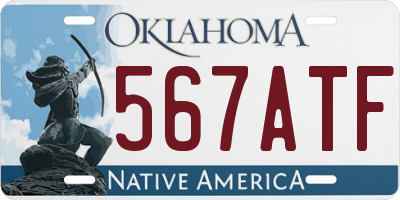 OK license plate 567ATF