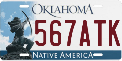 OK license plate 567ATK