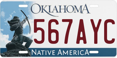 OK license plate 567AYC