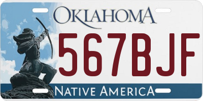 OK license plate 567BJF