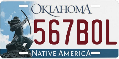 OK license plate 567BOL