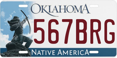 OK license plate 567BRG