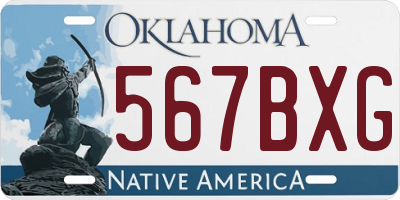 OK license plate 567BXG