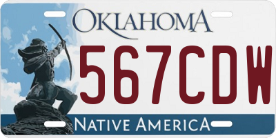 OK license plate 567CDW