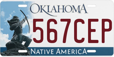 OK license plate 567CEP