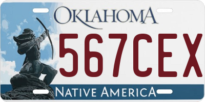 OK license plate 567CEX