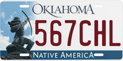 OK license plate 567CHL