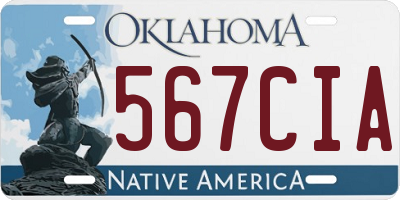 OK license plate 567CIA