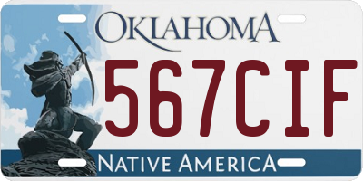 OK license plate 567CIF