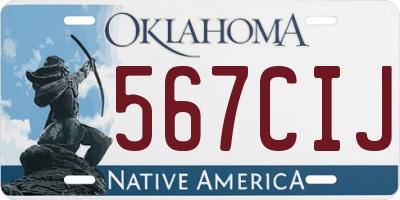 OK license plate 567CIJ