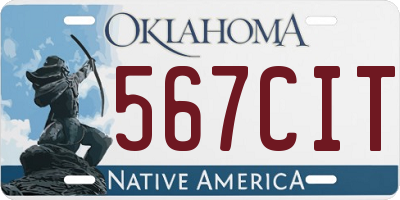 OK license plate 567CIT