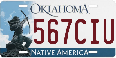 OK license plate 567CIU