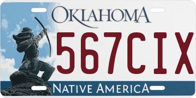 OK license plate 567CIX