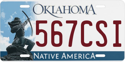 OK license plate 567CSI