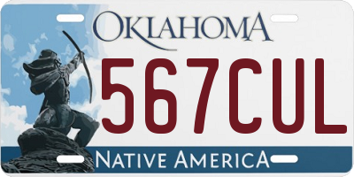 OK license plate 567CUL