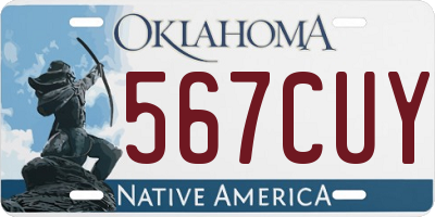 OK license plate 567CUY