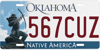 OK license plate 567CUZ