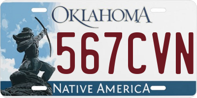 OK license plate 567CVN