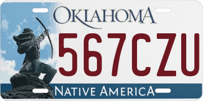 OK license plate 567CZU