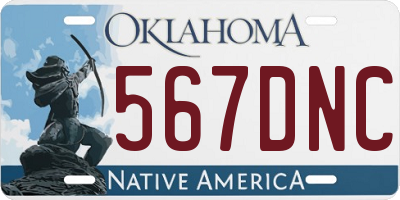OK license plate 567DNC