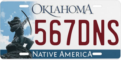 OK license plate 567DNS