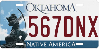 OK license plate 567DNX
