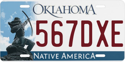OK license plate 567DXE