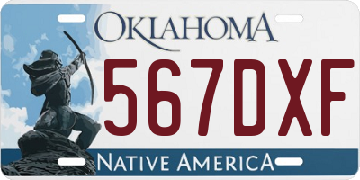 OK license plate 567DXF