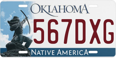 OK license plate 567DXG