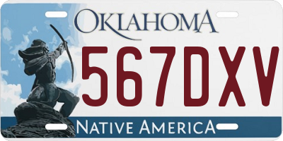 OK license plate 567DXV